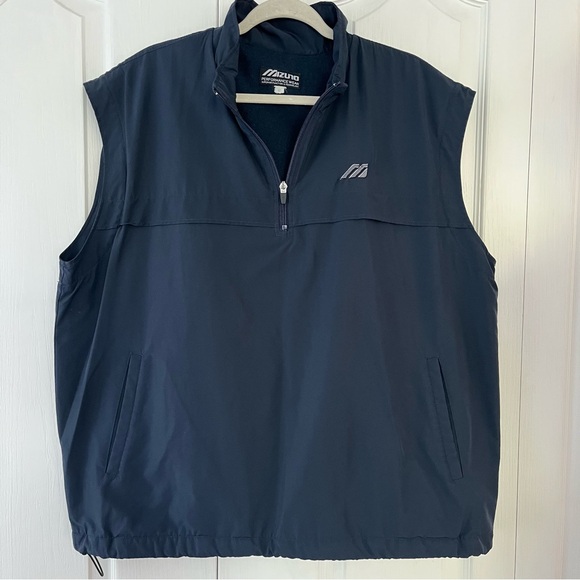 MIZUNO PERFORMANCE WEAR Mens 1/4 Zip Pullover Vest SZ  LARGE Navy - Picture 1 of 8